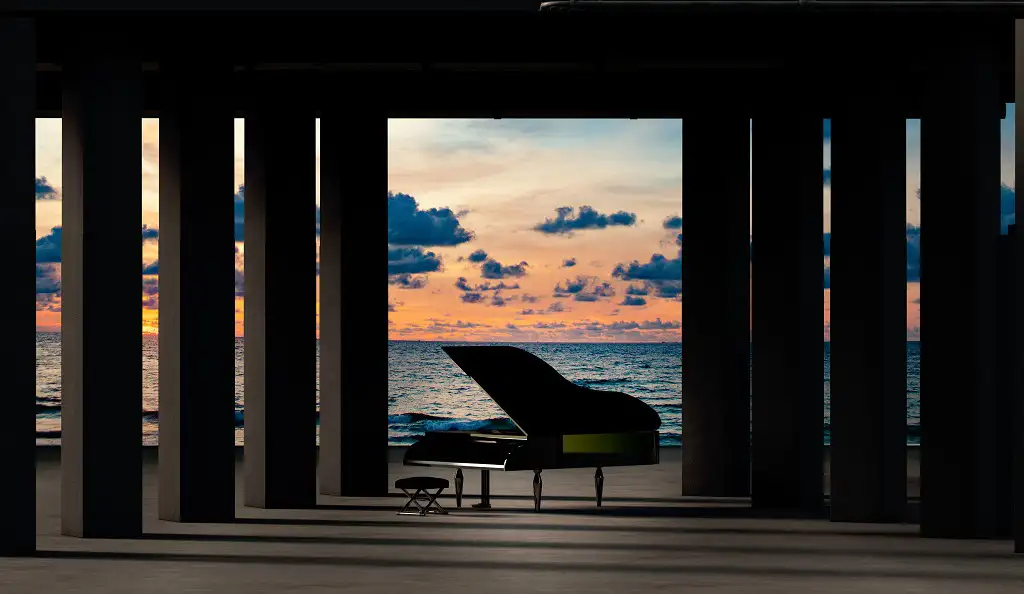 پیانو اکوستیک گراند با منظره